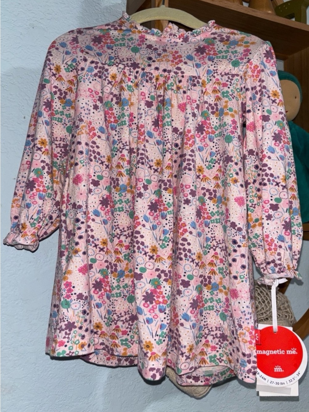 Magnetic Me Pink Floral Long-Sleeve Dress